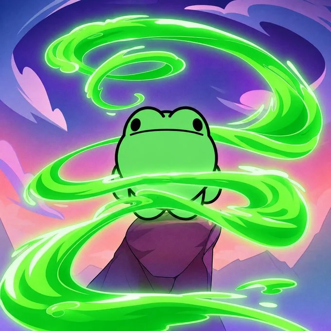 wibet wrapped in swirling green light